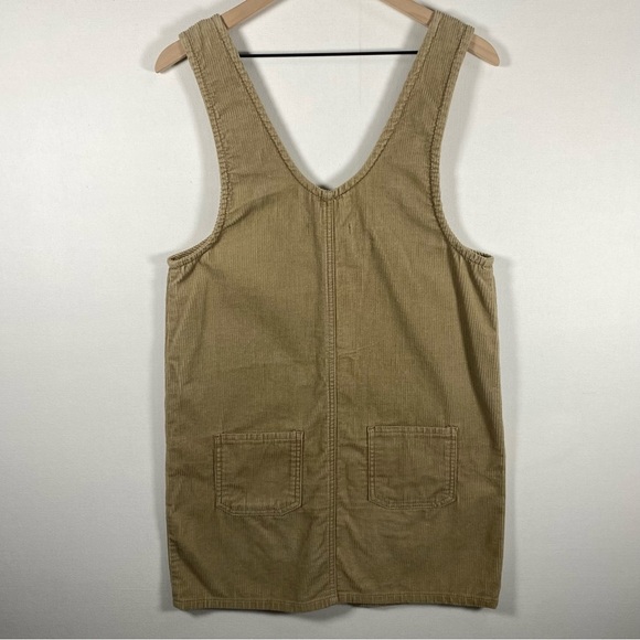 Corduroy Overall Dress MEDIUM grunge Vintage y2k 90s Tan Brown camel - Picture 9 of 10